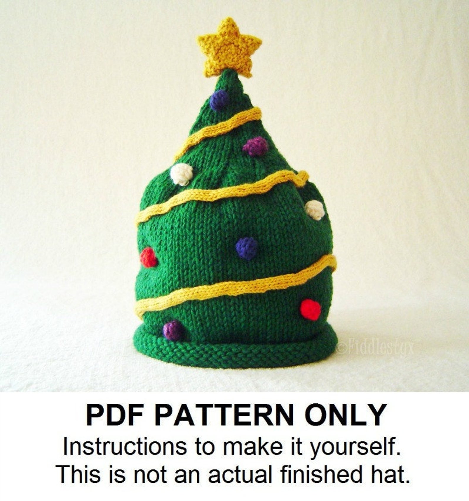Knitting Pattern Christmas Tree Hat Pattern the NICK Hat Etsy