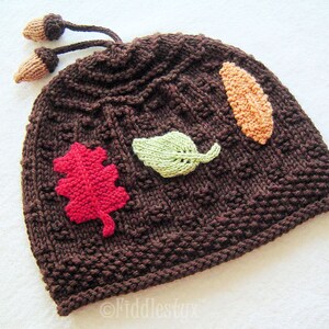 Hat Knitting Pattern Fall Leaves Hat Pattern the AUTUMN Hat Newborn, Baby, Toddler, Child & Adult sizes incl'd image 4