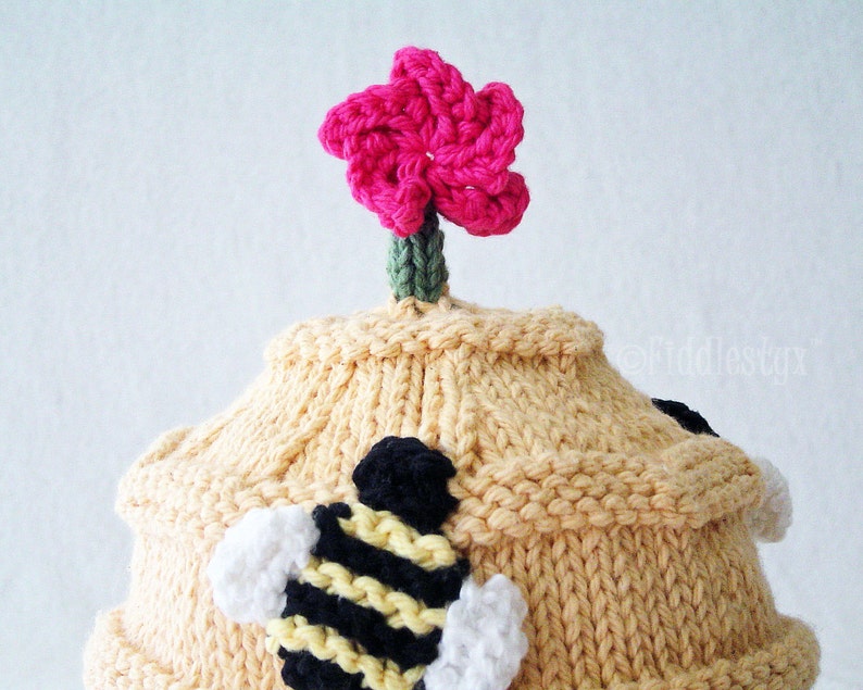 Hat Knitting Pattern Beehive Hat Pattern the BUZZ Hat Newborn, Baby, Toddler, Child & Adult sizes incl'd image 2