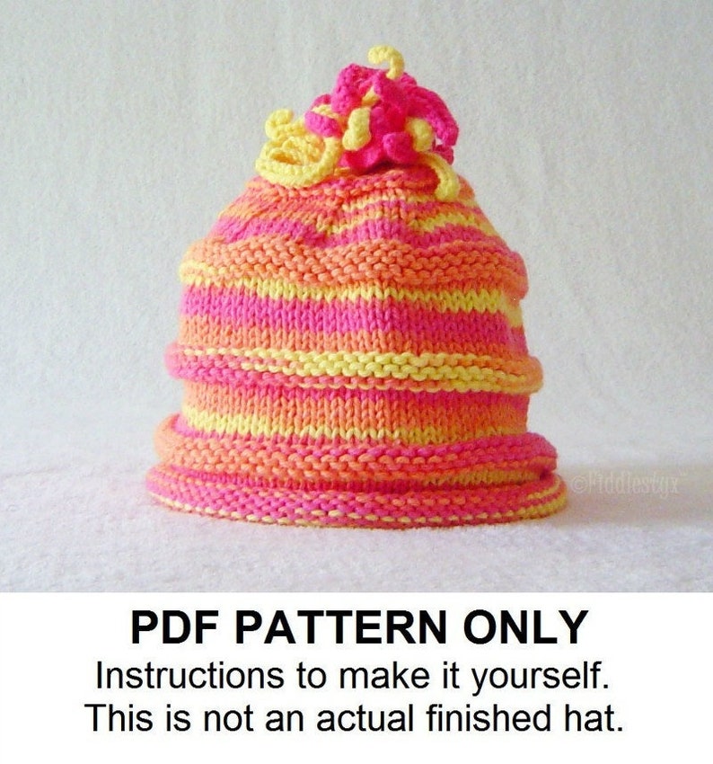 Knitting Pattern Baby Hat Pattern the SOPHIA Hat Newborn, Baby, Toddler, Child & Adult sizes incl'd image 1