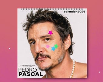 Pedro Pascal 2026 Wall Calendar