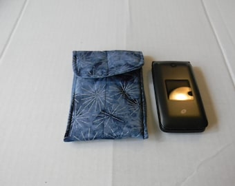 Blue Starburst Batik Cell Phone/Flip Phone Case