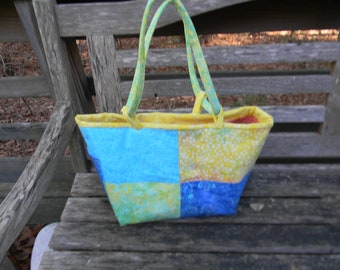 Large Multi Color Batik Handbag/Shoulder Bag OOAK