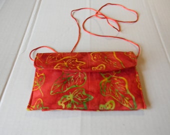 Red Leaf Batik Hip Bag