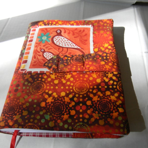 Red Birds Fabric Covered Journal in Azuli by Julie Paschkis