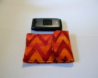 Red and Orange Chevron Batik Cell Phone/ Flip Phone Case