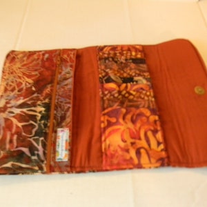 Copper Floral Batik Clutch Wallet image 2