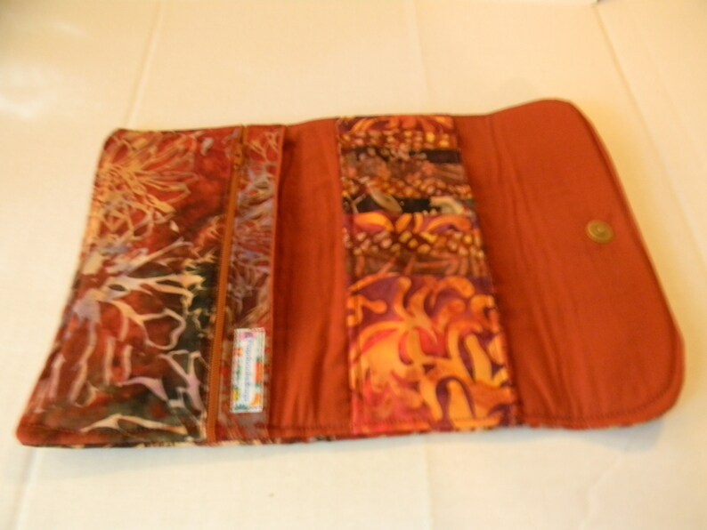 Copper Floral Batik Clutch Wallet image 2