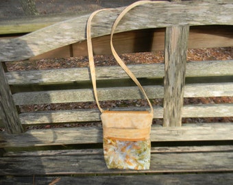 Small Yellow Batik Zipper Crossbody Bag