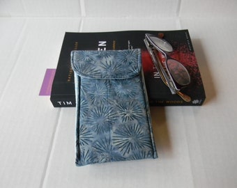 Blue Starburst Batik Glasses Case