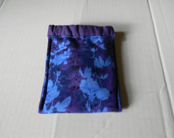 Purple Floral Squeeze Frame Pouch/ Cell Phone Case