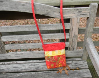 Small Red Batik Zipper Crossbody Bag