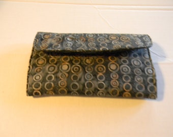 Gray Batik Clutch Wallet