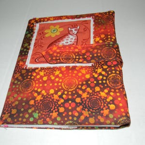 Red Cat Fabric Covered Journal in Azuli by Julie Paschkis