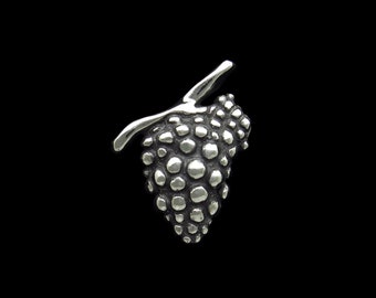 Grape Lapel Pin Sterling Silver Grape Vine Pin, Red Wine Lapel Pin