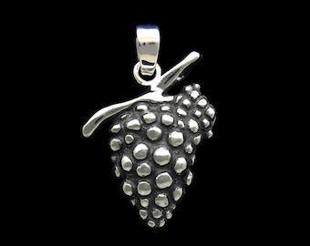 Grape Charm / Necklace Sterling Silver Wine Charm, Wine Lovers, Red White Wine Woman's Necklace