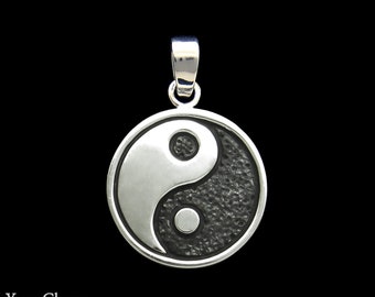 Yin Yang Charm, Yin Yang Necklace in Solid Sterling Silver, Yin Yang Charm Bracelet, Tai Chi Symbol Meditation Woman's Charm, Martial Arts