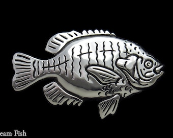 Bream Fish Brooch Pin Sterling Silver Sunfish Pin, Perch Brooch