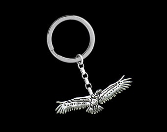 Condor Keychain / Keyring Sterling Silver California Condor Key Chain Key Ring Bird