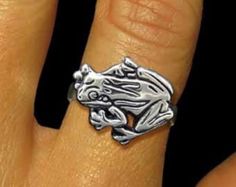 Tree Frog 2 Ring Sterling Silver