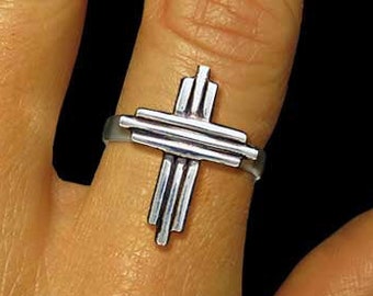 Cross Ring Sterling Argent