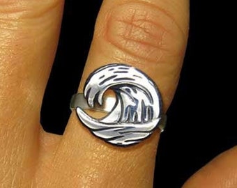 Ocean Wave Ring Sterling Silver