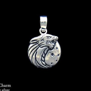 Wolf Howling Charm / Necklace Sterling Silver