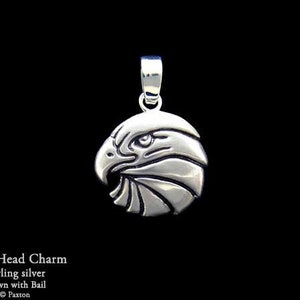 Eagle Head Charm / Necklace Sterling Silver image 1