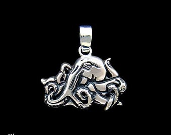 Octopus Charm / Necklace Sterling Silver