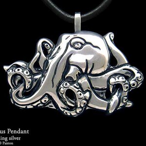Octopus Pendant Necklace Sterling Silver