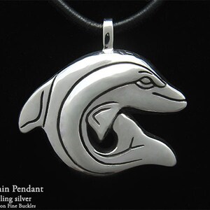 Dolphin Pendant Necklace Sterling Silver