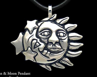 Collana con ciondolo Sole e Luna in argento sterling