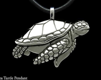 Sea Turtle Pendant Necklace Sterling Silver
