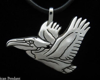 Pelican Pendant Necklace Sterling Silver