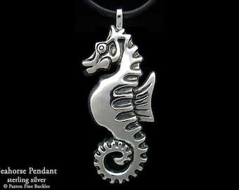 Seahorse Pendant Necklace Sterling Silver