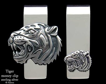 Tiger Money Clip Etsy - tiger head money clip sterling silver