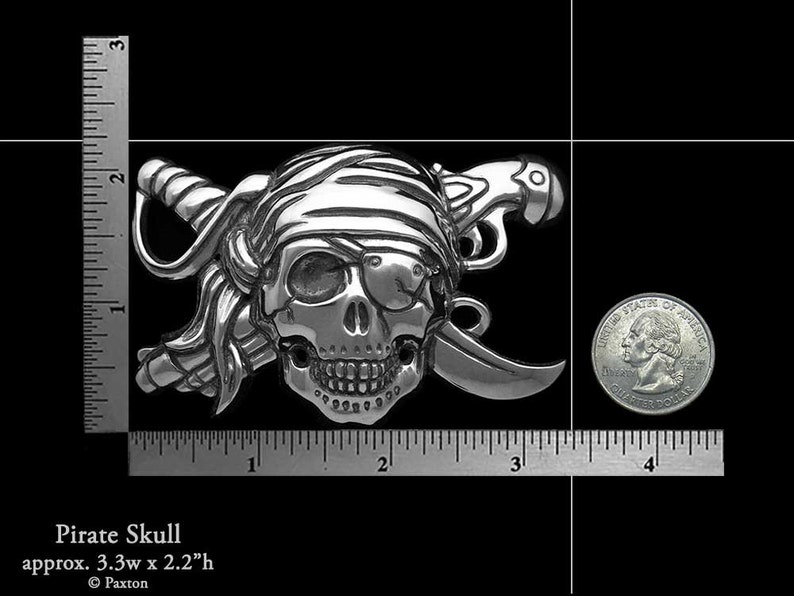 Pirate Belt Buckle Sterling Silver or Yellow Brass Pirate Etsy