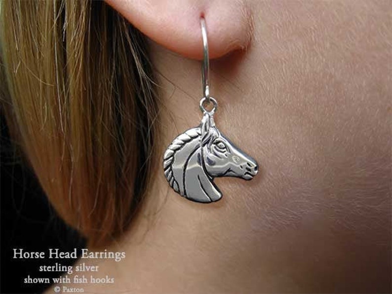 Horse Head Earrings Sterling Silver Hand Carved & Cast Fish Etsy