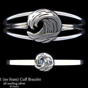 Meereswelle Armband Sterling Silber Wave Cuff Armband Handmade
