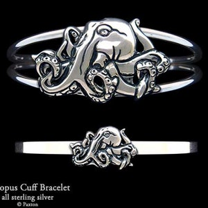 Octopus Bracelet Sterling Silver Octopus Cuff Bracelet Handmade