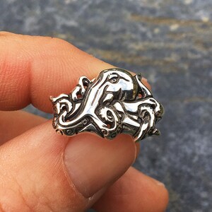 Octopus Lapel Pin or Octopus Brooch Sterling Silver image 3