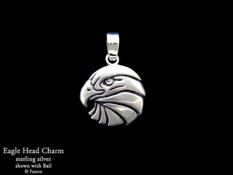 Eagle Head Charm / Necklace Sterling Silver image 1