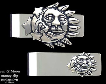 Sun Moon Money Clip Sterling Silver