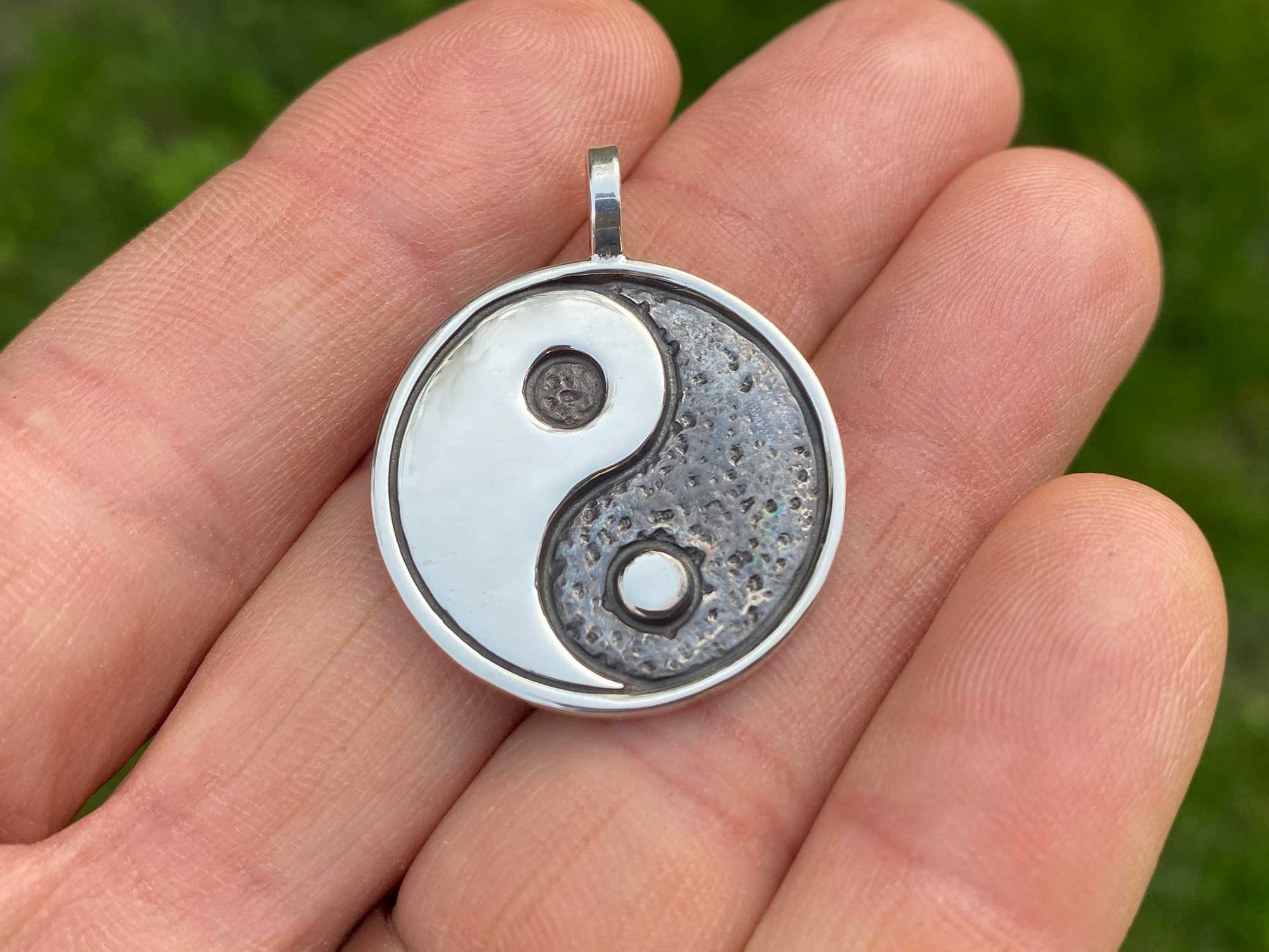 Collier Yin Yang Pendentif Yin Yang en argent solide | Etsy