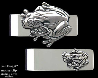 Tree Frog 2 Money Clip Sterling Silver