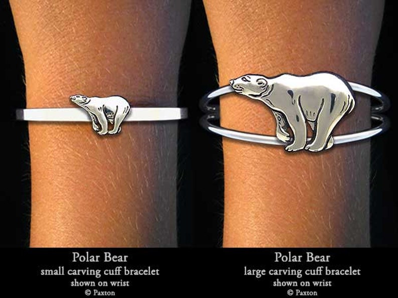 Polar Bear Bracelet Sterling Silver Polar Bear Cuff Bracelet Etsy