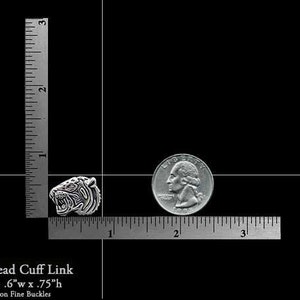 Tiger Head Cuff Links Sterling Silver image 6