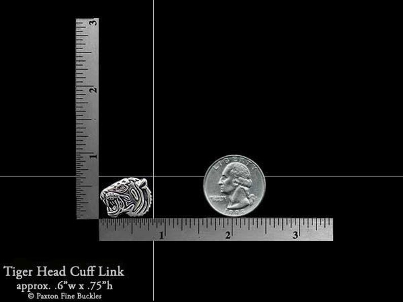 Tiger Head Cuff Links Sterling Silver image 6