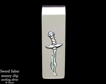 Sword Saber Money Clip Sterling Silver