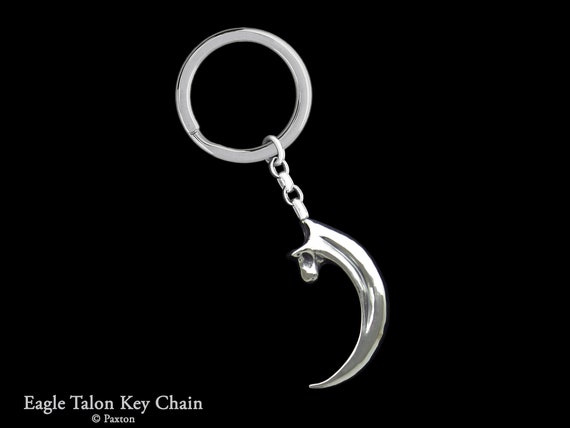 Eagle Talon Keychain / Keyring Sterling Silver Bird Claw Key Chain